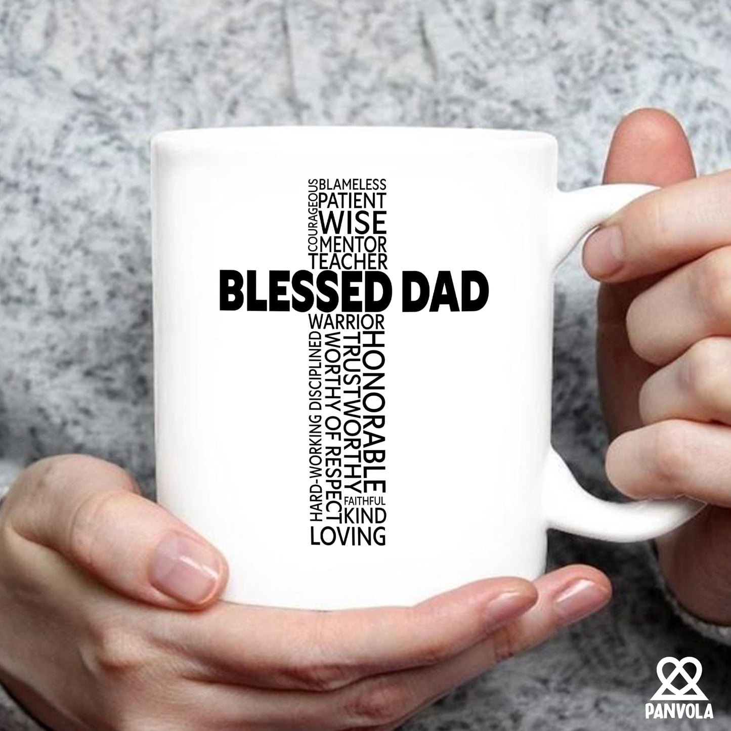Blessed Dad Father's Day Dad from Daughter Son for Father Papa Christian Inspirational Motivational White | Ceramic Coffee Mug | Father's Day Gift | Stylish Printed Design | Tea & Coffee Cup | 11oz