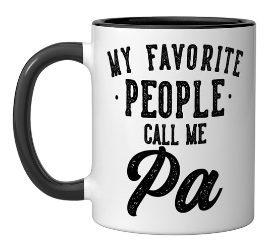 My Favorite People Call Me Pa Father's Day | Ceramic Coffee Mug | Father's Day Gift | Stylish Printed Design | Tea & Coffee Cup | 11oz | Black Two-Tone Design