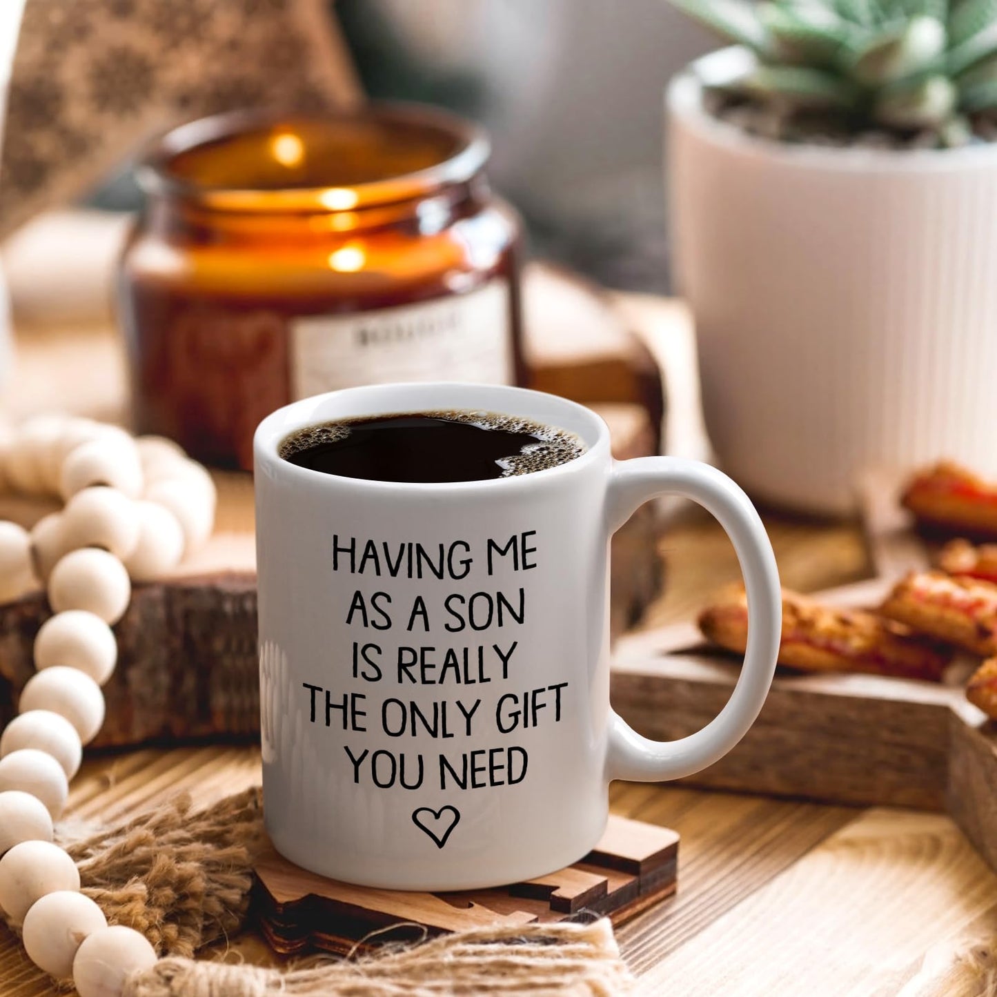 for Mom from Son | Ceramic Coffee Mug | Father's Day Gift | Stylish Printed Design | Tea & Coffee Cup | 11oz