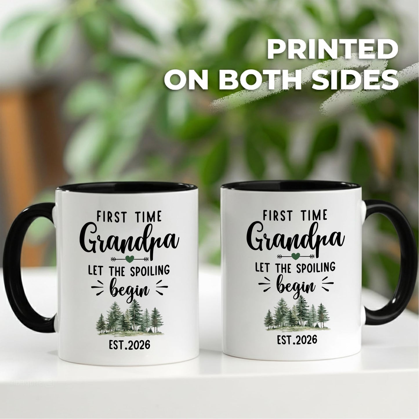 for Grandpa | Ceramic Coffee Mug | Father's Day Gift | Stylish Printed Design | Tea & Coffee Cup | 11oz | Black Two-Tone Design