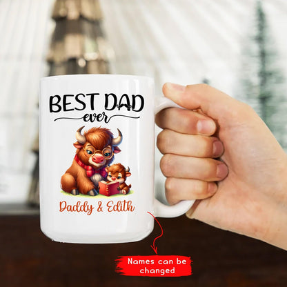 Custom Names Bison | Ceramic Coffee Mug | Father's Day Gift | Stylish Printed Design | Tea & Coffee Cup | 11oz