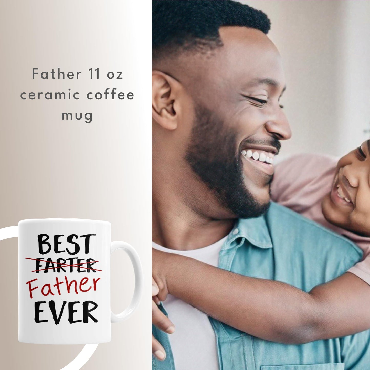 Father | Ceramic Coffee Mug | Father's Day Gift | Stylish Printed Design | Tea & Coffee Cup | 11oz
