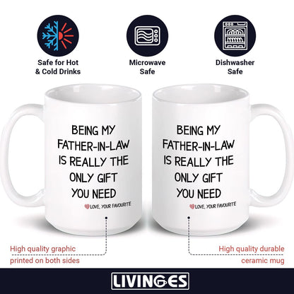 Father In Law | Ceramic Coffee Mug | Father's Day Gift | Stylish Printed Design | Tea & Coffee Cup | 11oz