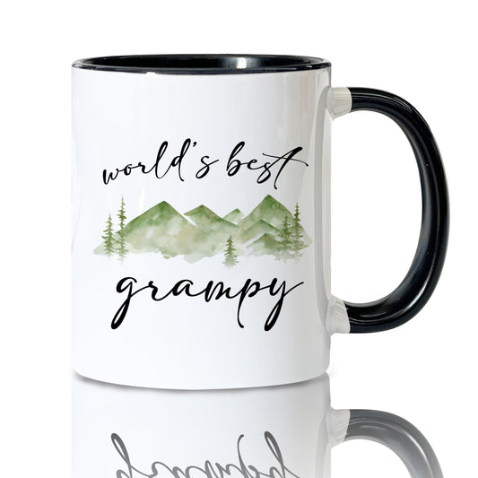 Grampy Coffee Mugs | Ceramic Coffee Mug | Father's Day Gift | Stylish Printed Design | Tea & Coffee Cup | 11oz | Black Two-Tone Design
