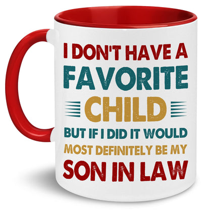 Mothers Day For Son In Law | Ceramic Coffee Mug | Father's Day Gift | Stylish Printed Design | Tea & Coffee Cup | 11oz | Red Two-Tone Design