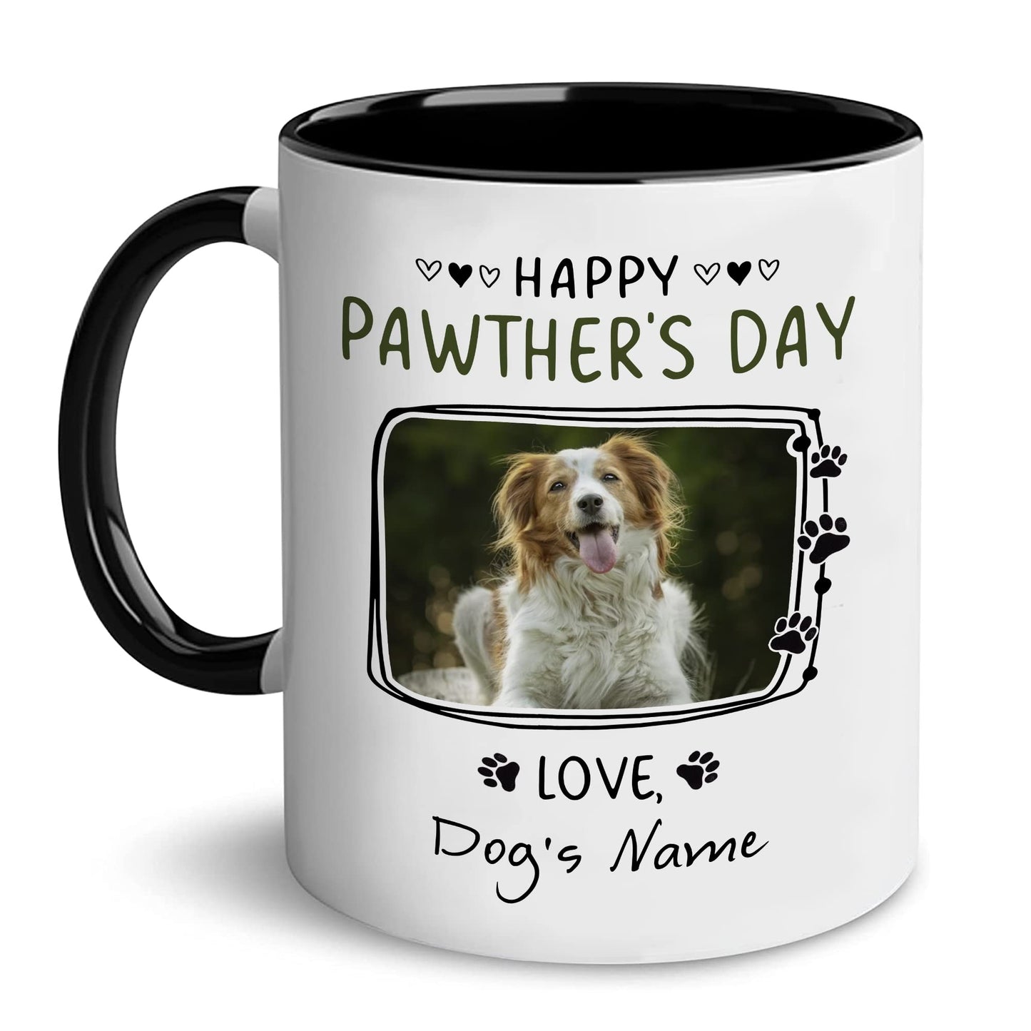 Personalized Dog Dad | Ceramic Coffee Mug | Father's Day Gift | Stylish Printed Design | Tea & Coffee Cup | 11oz | Black Two-Tone Design