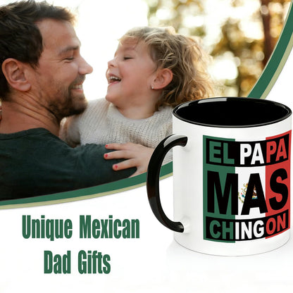 Mexican Dad | Ceramic Coffee Mug | Father's Day Gift | Stylish Printed Design | Tea & Coffee Cup | 11oz | Black Two-Tone Design