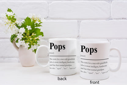 Pops | Ceramic Coffee Mug | Father's Day Gift | Stylish Printed Design | Tea & Coffee Cup | 11oz