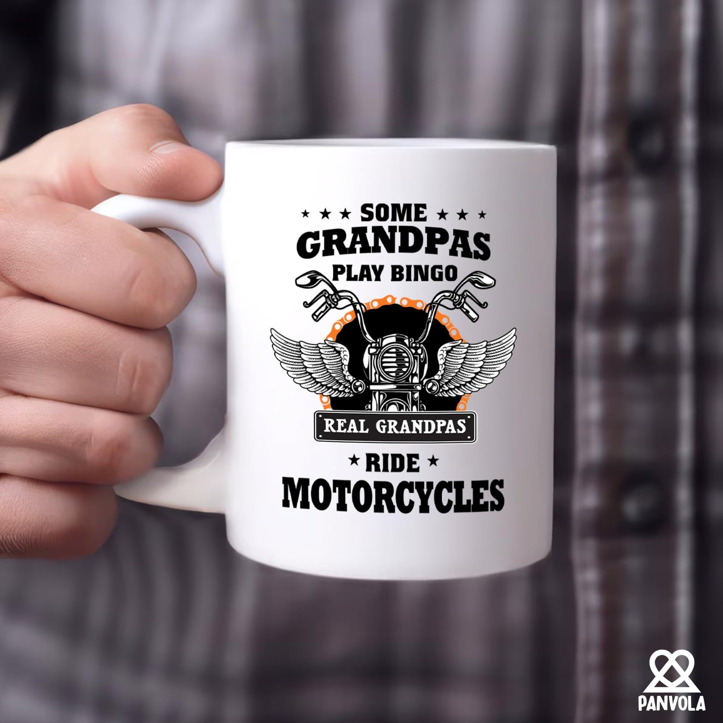 Some Grandpas Play Bingo Real Grandpas Ride Motorcycle Grandfather Father's Day From Grandson Granddaughter | Ceramic Coffee Mug | Father's Day Gift | Stylish Printed Design | Tea & Coffee Cup | 11oz