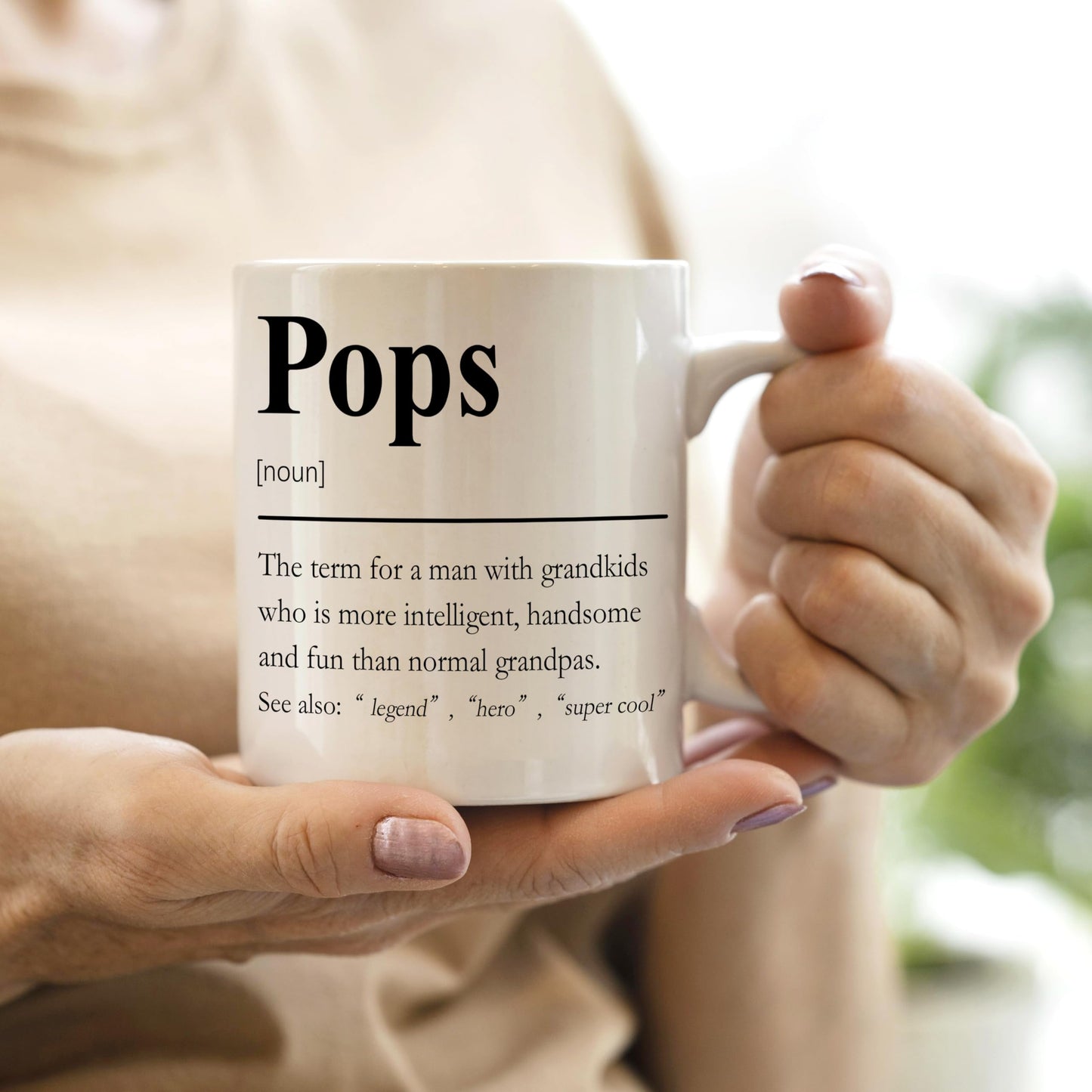 Pops | Ceramic Coffee Mug | Father's Day Gift | Stylish Printed Design | Tea & Coffee Cup | 11oz