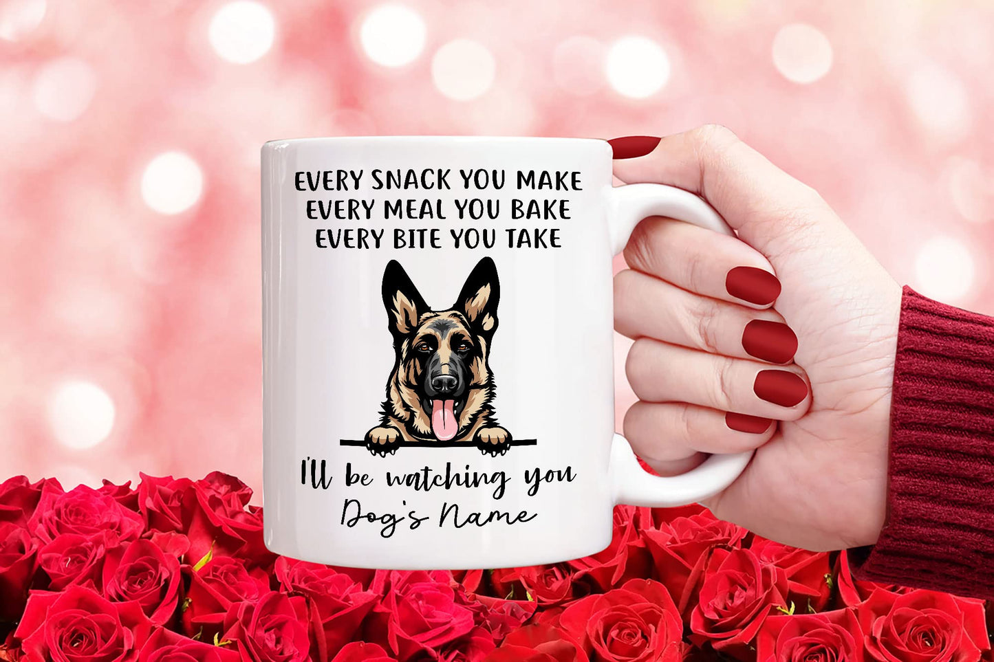 Personalized German Shepherd | Ceramic Coffee Mug | Father's Day Gift | Stylish Printed Design | Tea & Coffee Cup | 11oz