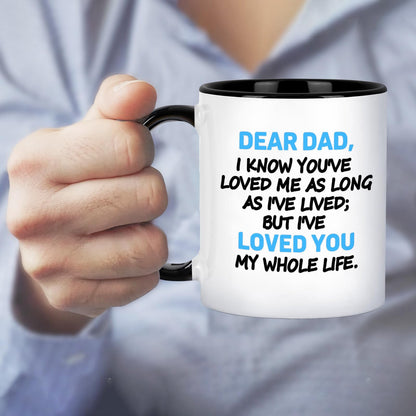 Dad from Daughter Son Kids | Ceramic Coffee Mug | Father's Day Gift | Stylish Printed Design | Tea & Coffee Cup | 11oz | Black Two-Tone Design