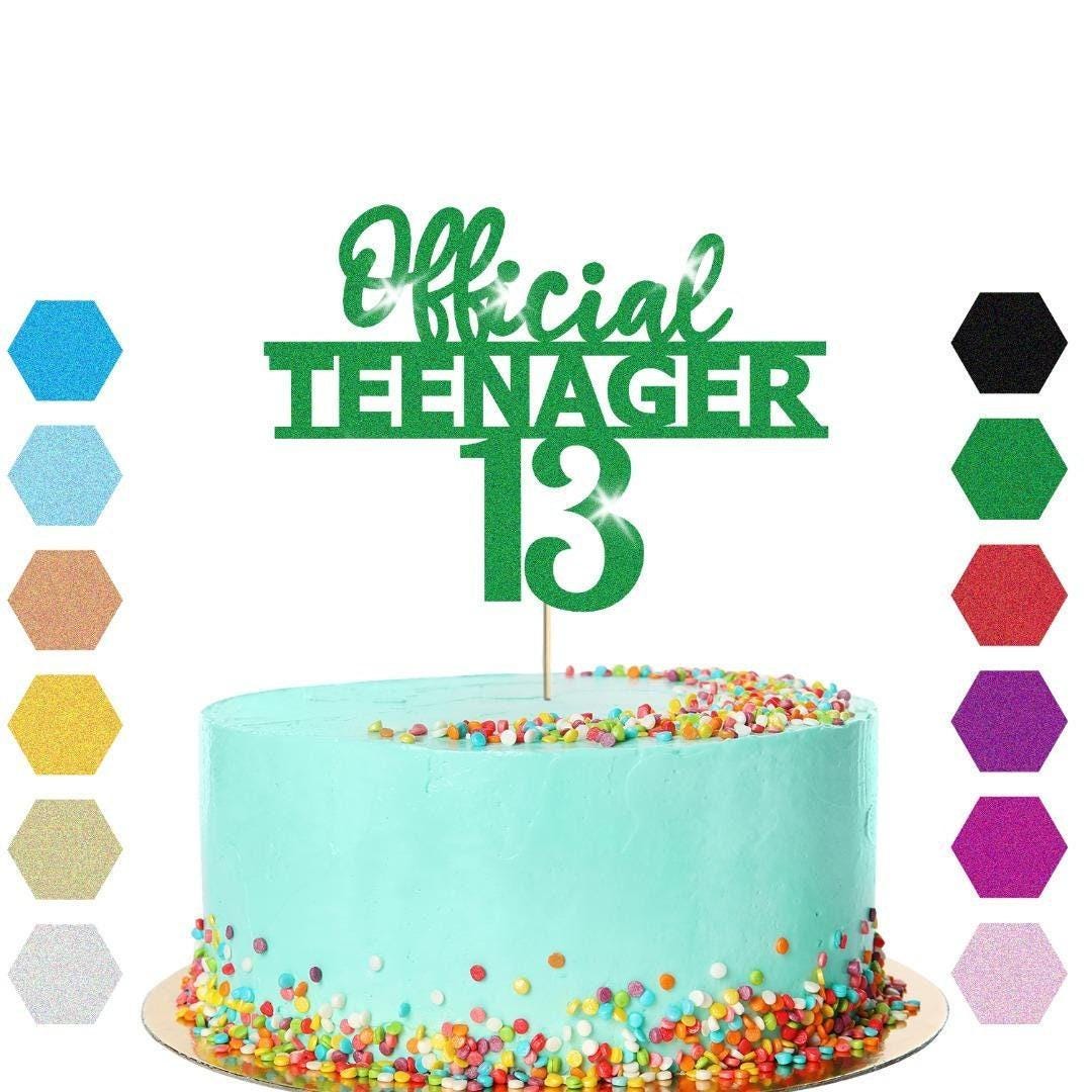 Personalised Official Teenager Glitter Cake Topper Birthday Gift Cake Decoration