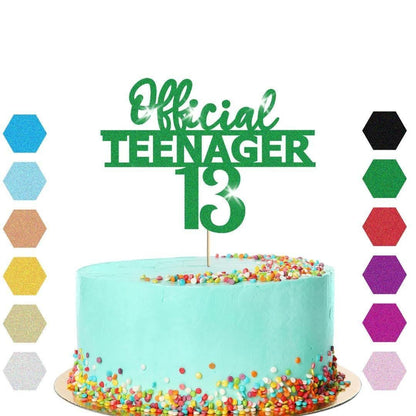Personalised Official Teenager Glitter Cake Topper Birthday Gift Cake Decoration