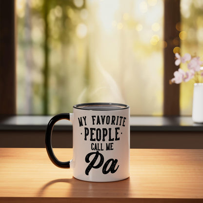 My Favorite People Call Me Pa Father's Day | Ceramic Coffee Mug | Father's Day Gift | Stylish Printed Design | Tea & Coffee Cup | 11oz | Black Two-Tone Design