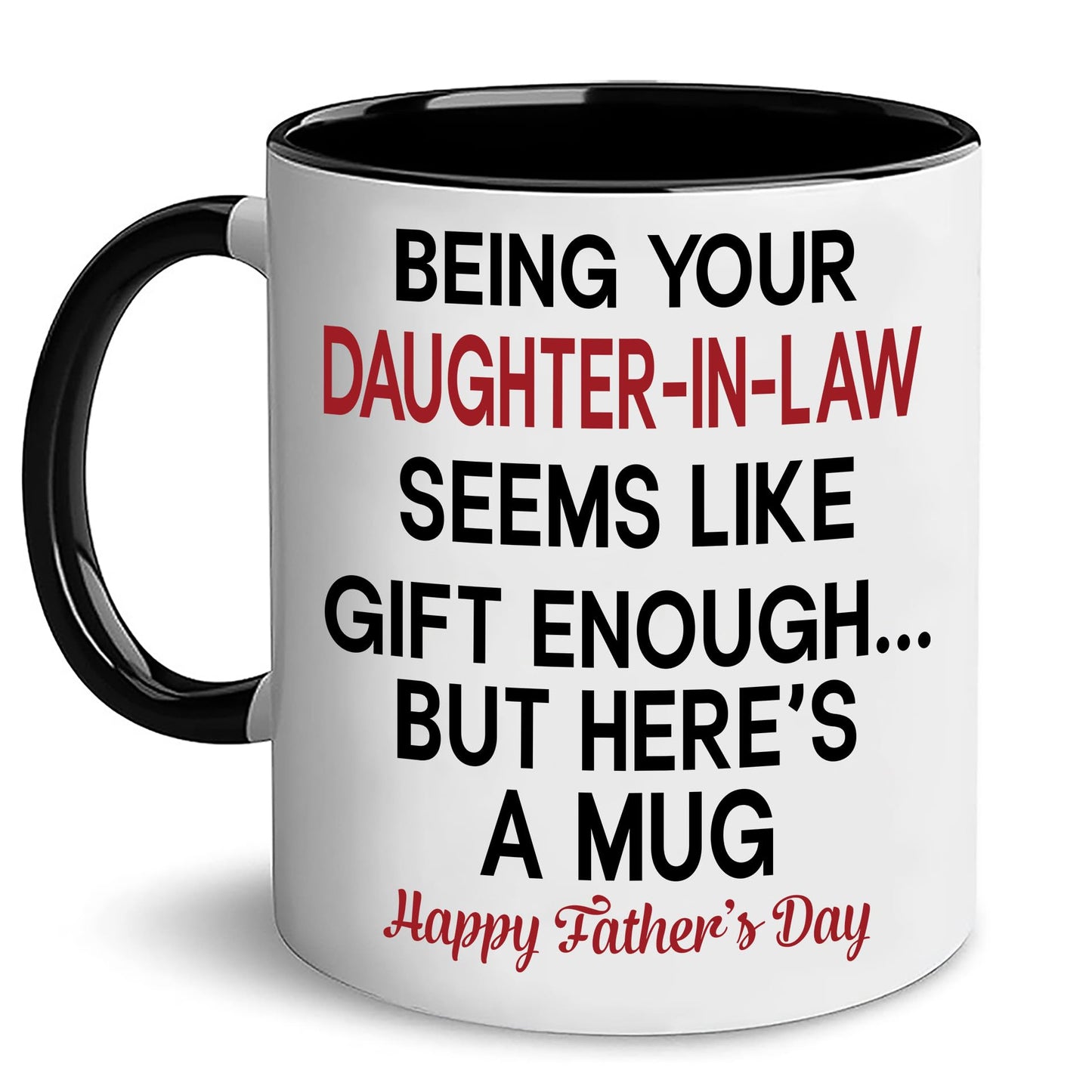 Custom Father | Ceramic Coffee Mug | Father's Day Gift | Stylish Printed Design | Tea & Coffee Cup | 11oz | Black Two-Tone Design
