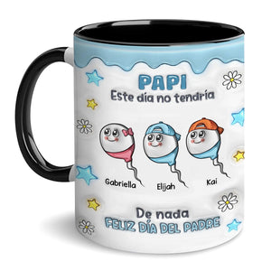 Papi Este DÃ­a No TendrÃ­a De Nada Taza | Ceramic Coffee Mug | Father's Day Gift | Stylish Printed Design | Tea & Coffee Cup | 11oz | Black Two-Tone Design