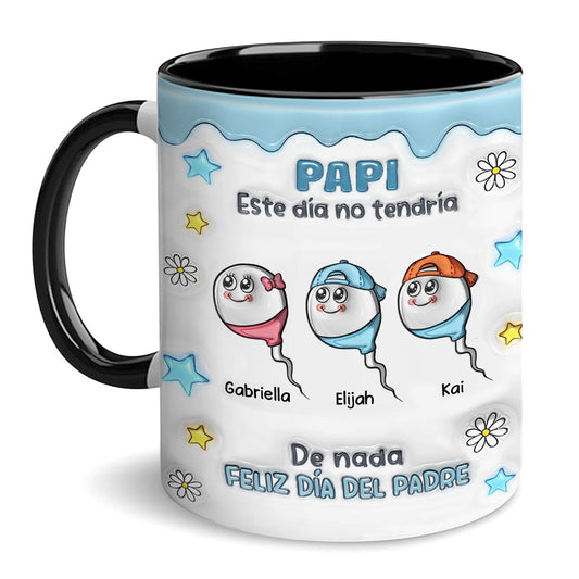 Papi Este DÃ­a No TendrÃ­a De Nada Taza | Ceramic Coffee Mug | Father's Day Gift | Stylish Printed Design | Tea & Coffee Cup | 11oz | Black Two-Tone Design