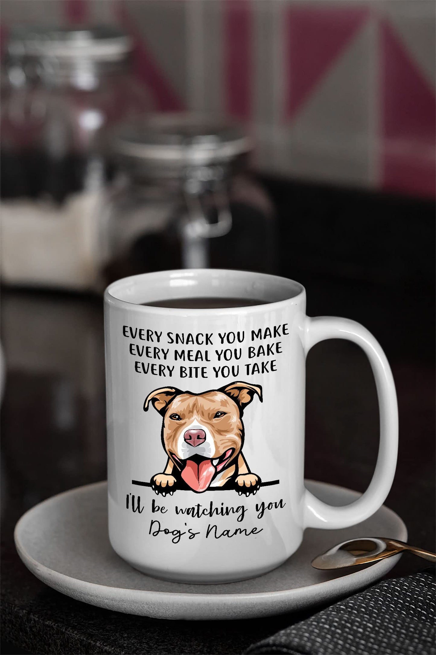 Personalized Red Nose American Pit Bull | Ceramic Coffee Mug | Father's Day Gift | Stylish Printed Design | Tea & Coffee Cup | 11oz