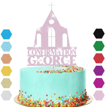 Personalised Church Confirmation Cake Topper Congratulation Birthday Cake Any Name
