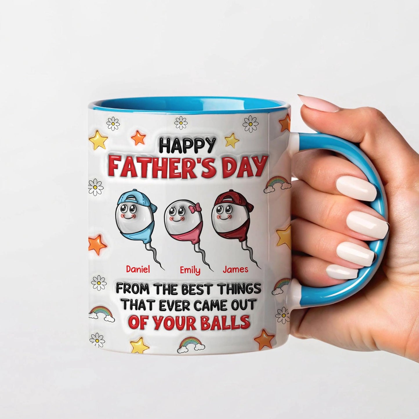 Happy Father's Day From The Best Thing That Ever Came Out Of Your Balls | Ceramic Coffee Mug | Father's Day Gift | Stylish Printed Design | Tea & Coffee Cup | 11oz | Black Two-Tone Design