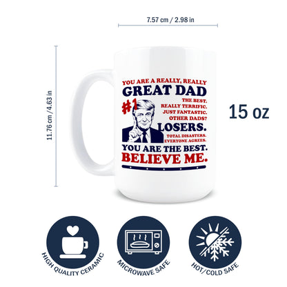 #1 Dad | Ceramic Coffee Mug | Father's Day Gift | Stylish Printed Design | Tea & Coffee Cup | 11oz