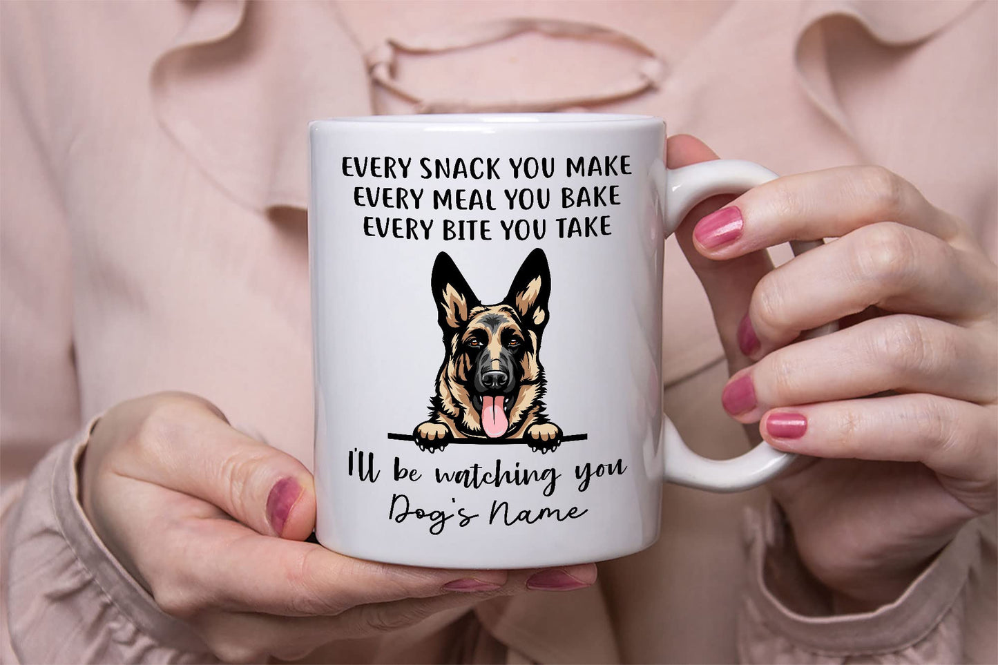 Personalized German Shepherd | Ceramic Coffee Mug | Father's Day Gift | Stylish Printed Design | Tea & Coffee Cup | 11oz