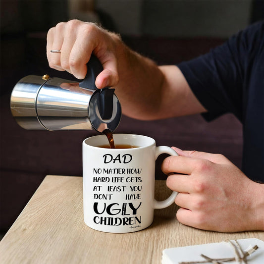 Dad from Daughter Son Wifeï¼Œ Funny for Dadï¼ŒUnique for Father Husband Men Him | Ceramic Coffee Mug | Father's Day Gift | Stylish Printed Design | Tea & Coffee Cup | 11oz