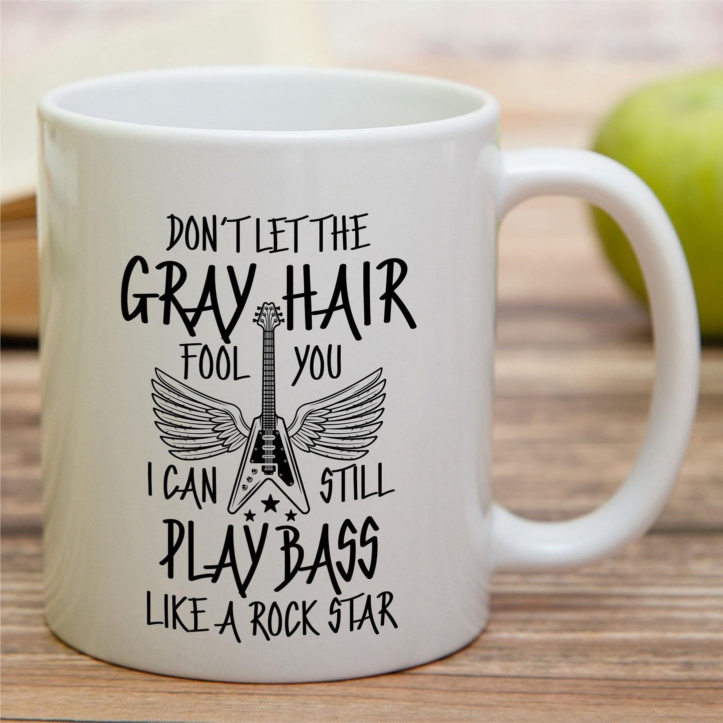Funny Bass Player Bassist Guitar Rock Music Musician | Ceramic Coffee Mug | Father's Day Gift | Stylish Printed Design | Tea & Coffee Cup | 11oz