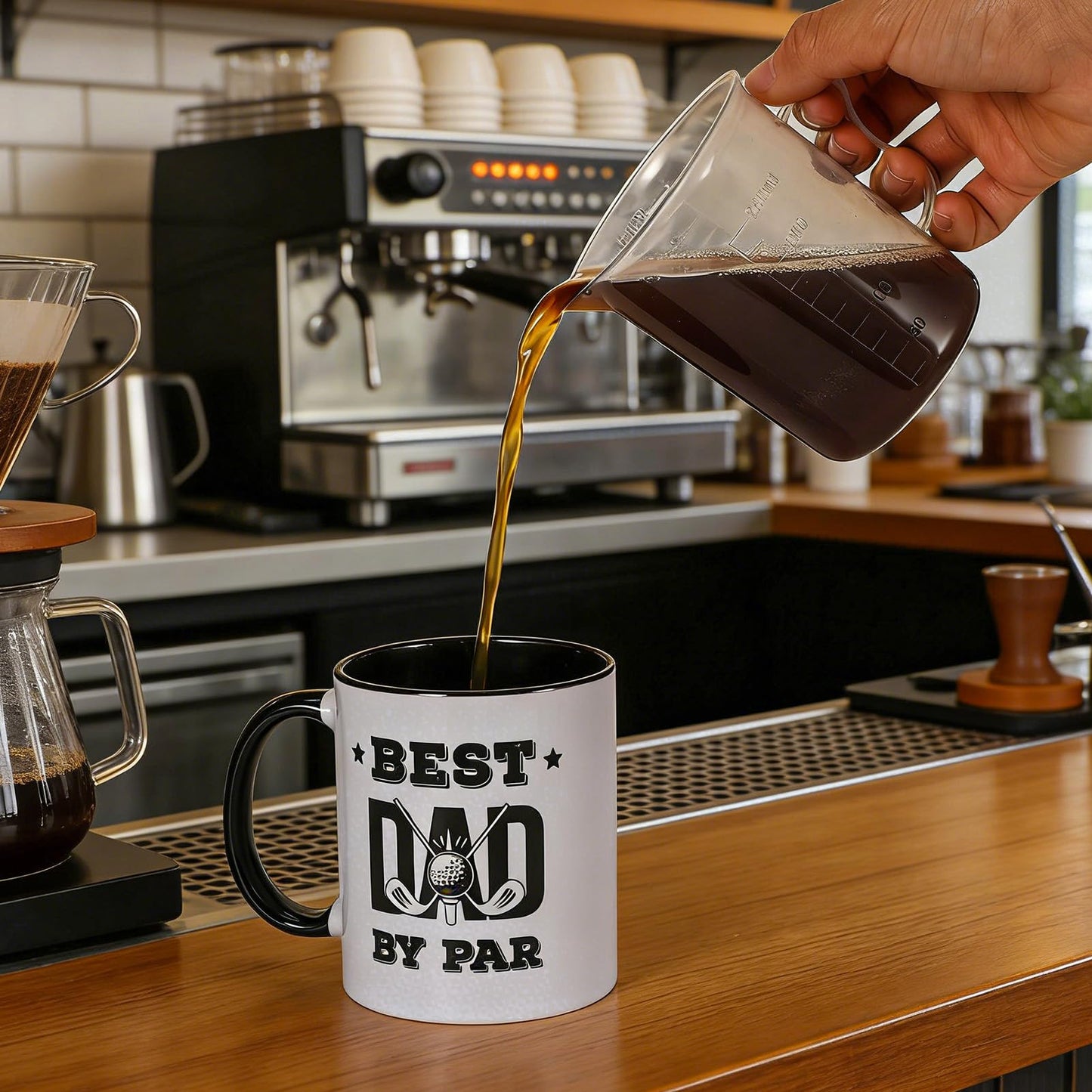 Golf Dad Novelty Father's Day Ceramics Funny Golf for Best Men | Ceramic Coffee Mug | Father's Day Gift | Stylish Printed Design | Tea & Coffee Cup | 11oz | Black Two-Tone Design