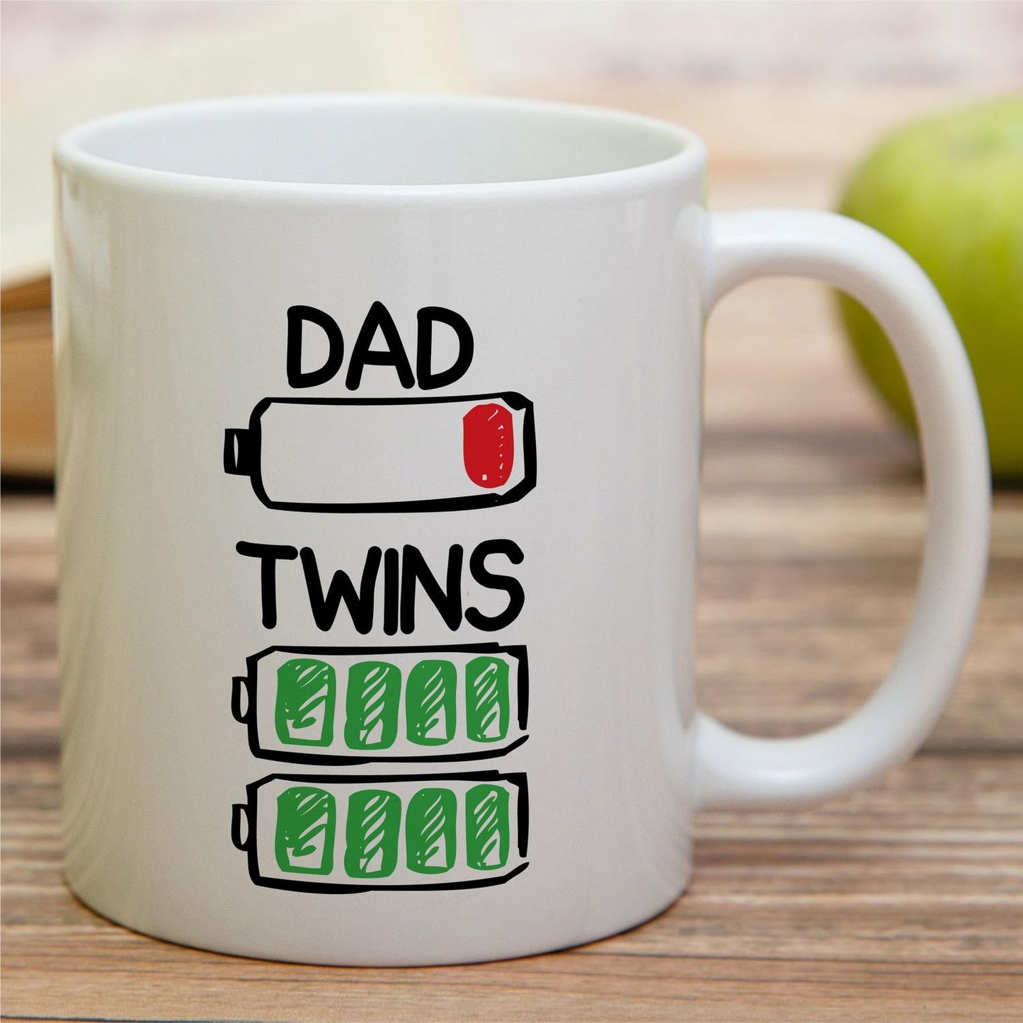 Funny for Dad of Twins | Ceramic Coffee Mug | Father's Day Gift | Stylish Printed Design | Tea & Coffee Cup | 11oz