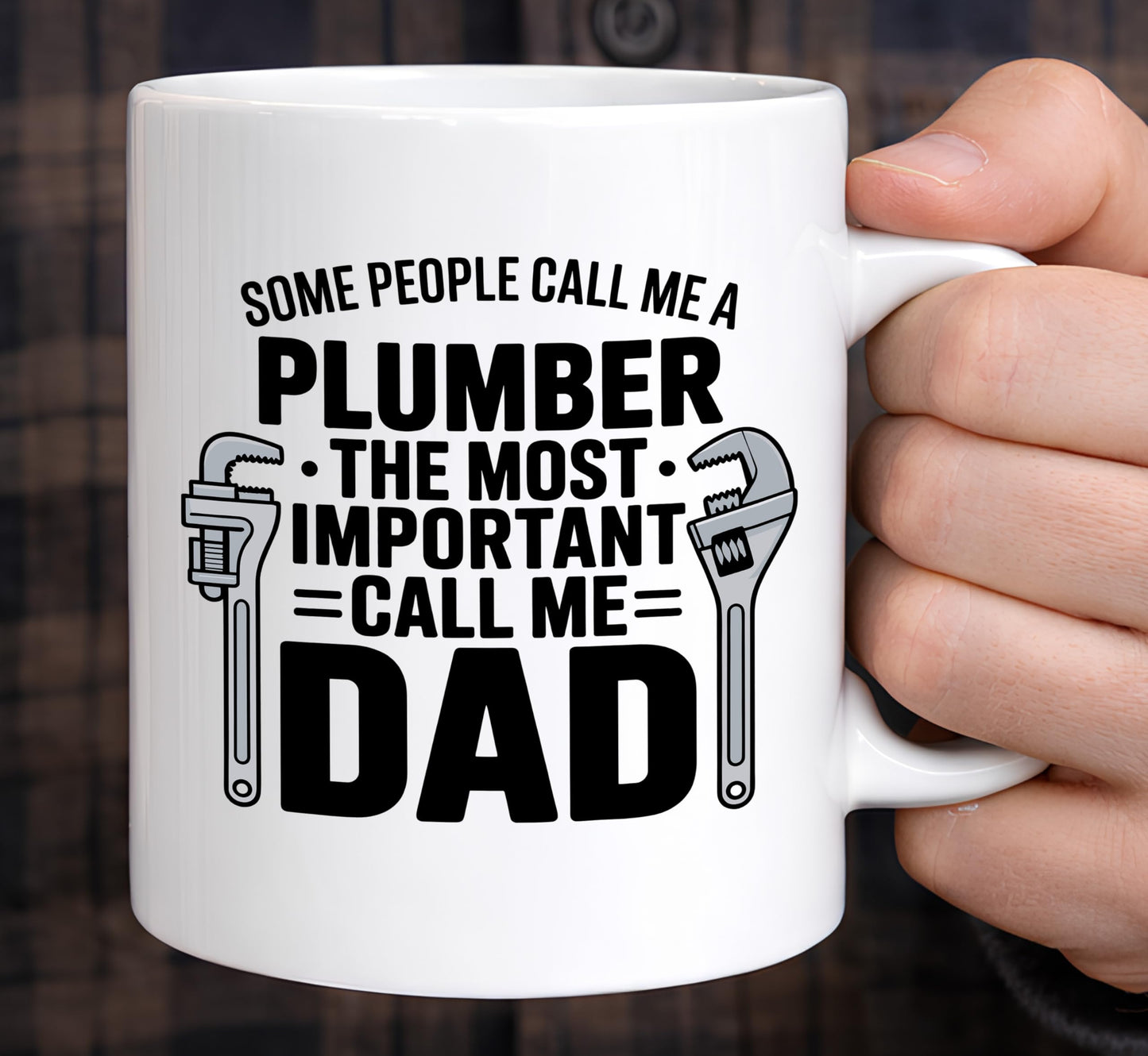 Plumber Dad Coffee . Funny Trade Father from Kids for | Ceramic Coffee Mug | Father's Day Gift | Stylish Printed Design | Tea & Coffee Cup | 11oz