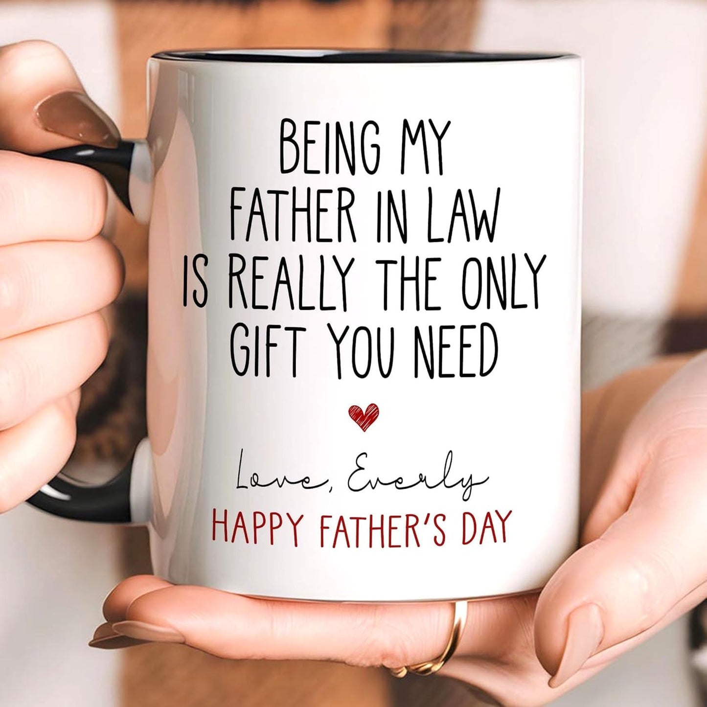 Funny Father In Law Personalized Name | Ceramic Coffee Mug | Father's Day Gift | Stylish Printed Design | Tea & Coffee Cup | 11oz | Black Two-Tone Design