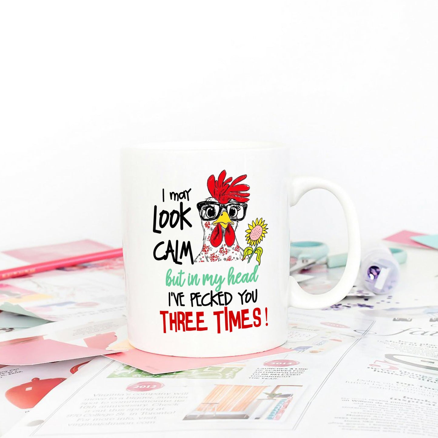 Funny Rooster | Ceramic Coffee Mug | Father's Day Gift | Stylish Printed Design | Tea & Coffee Cup | 11oz