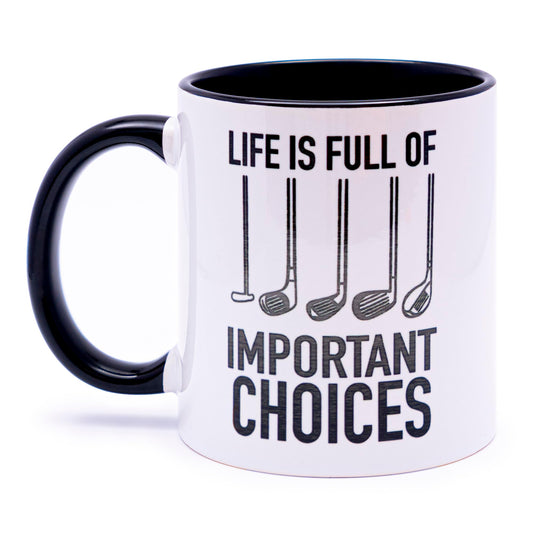 Golf for Dad | Ceramic Coffee Mug | Father's Day Gift | Stylish Printed Design | Tea & Coffee Cup | 11oz | Black Two-Tone Design