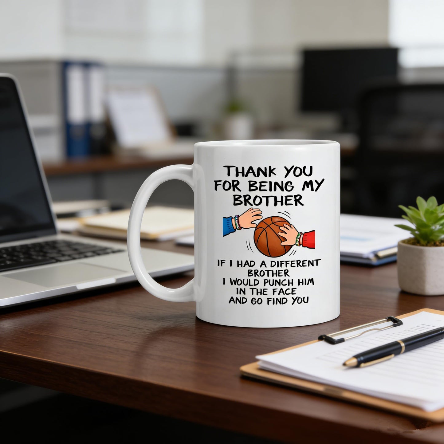 Funny Brother Thank You For Being My Brother Double Sided for Brothers Sibling Father's Day | Ceramic Coffee Mug | Father's Day Gift | Stylish Printed Design | Tea & Coffee Cup | 11oz