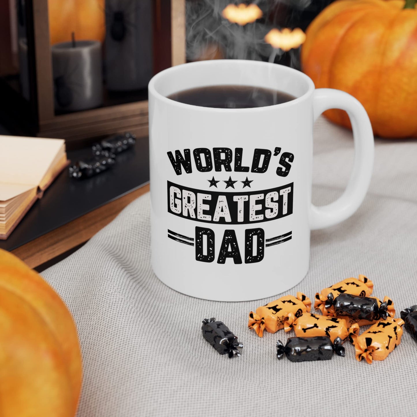 Mugs for Dad Father's Day Worlds Best | Ceramic Coffee Mug | Father's Day Gift | Stylish Printed Design | Tea & Coffee Cup | 11oz