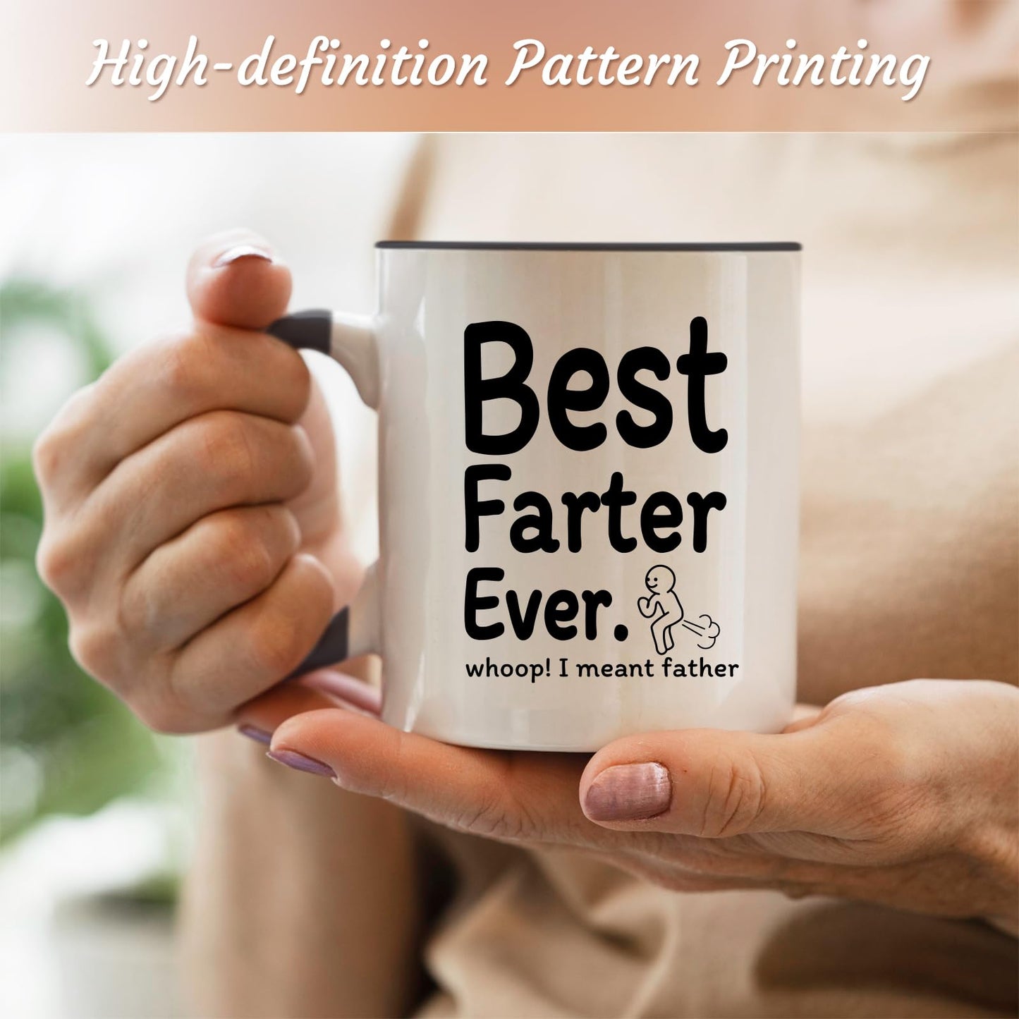 Funny for Dad Funny for Dad from Daughter Son | Ceramic Coffee Mug | Father's Day Gift | Stylish Printed Design | Tea & Coffee Cup | 11oz | Black Two-Tone Design