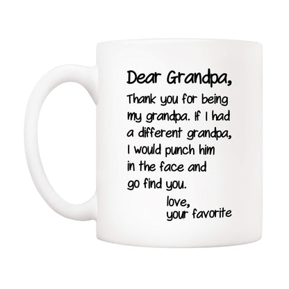 Father's Day Funny Grandpa from Grandson Granddaughter | Ceramic Coffee Mug | Father's Day Gift | Stylish Printed Design | Tea & Coffee Cup | 11oz