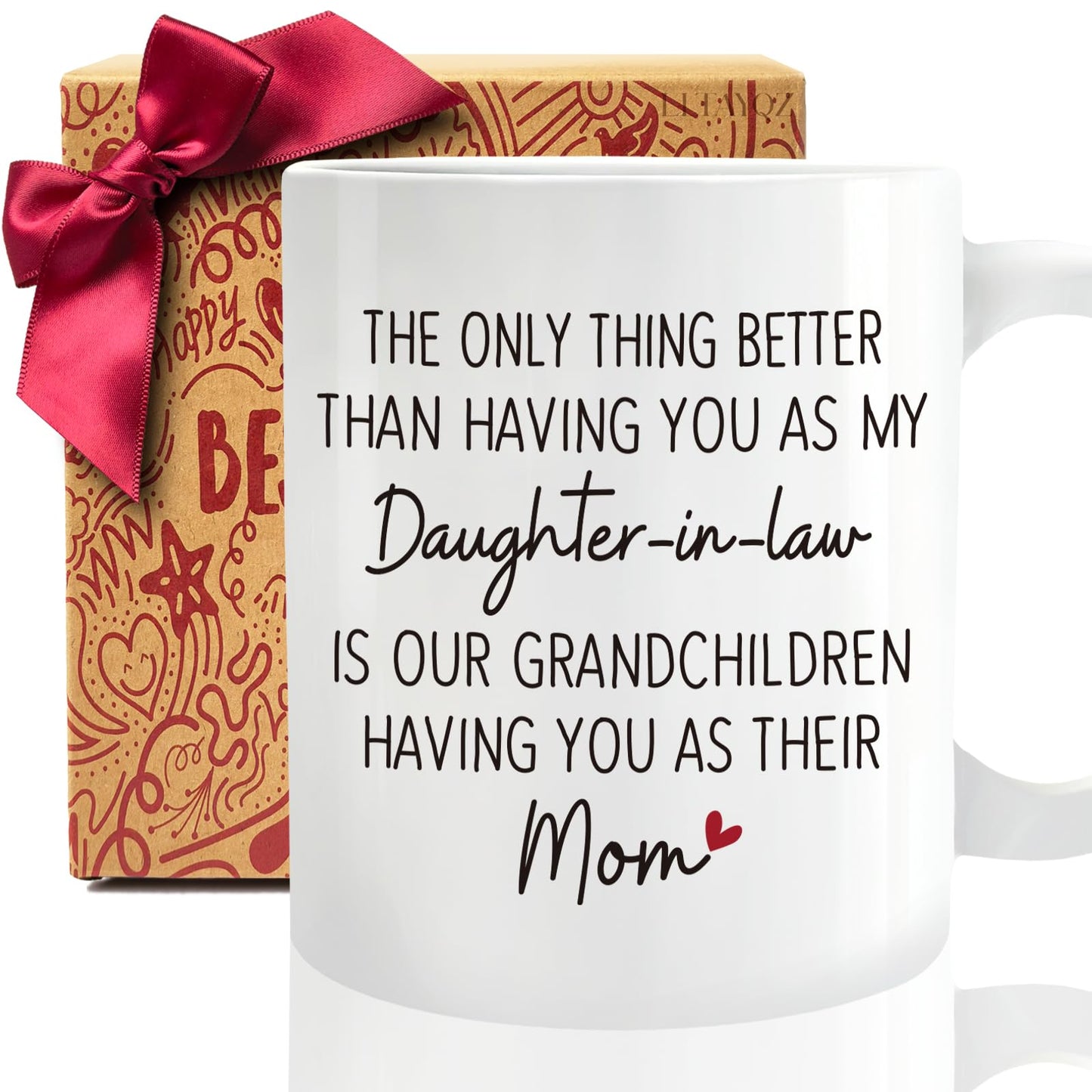 Daughter in Law for DIL from Mother in Law | Ceramic Coffee Mug | Father's Day Gift | Stylish Printed Design | Tea & Coffee Cup | 11oz