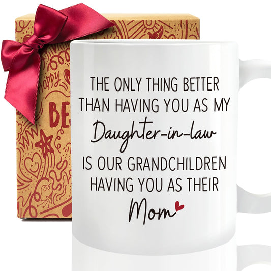 Daughter in Law for DIL from Mother in Law | Ceramic Coffee Mug | Father's Day Gift | Stylish Printed Design | Tea & Coffee Cup | 11oz