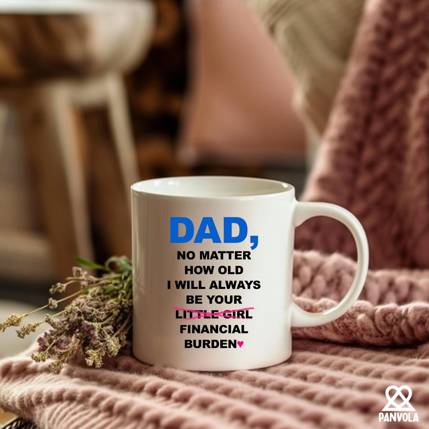 Dad No Matter How Old I Will Always Be Your Financial Burden Father's Day Dad from Daughter for Father White | Ceramic Coffee Mug | Father's Day Gift | Stylish Printed Design | Tea & Coffee Cup | 11oz