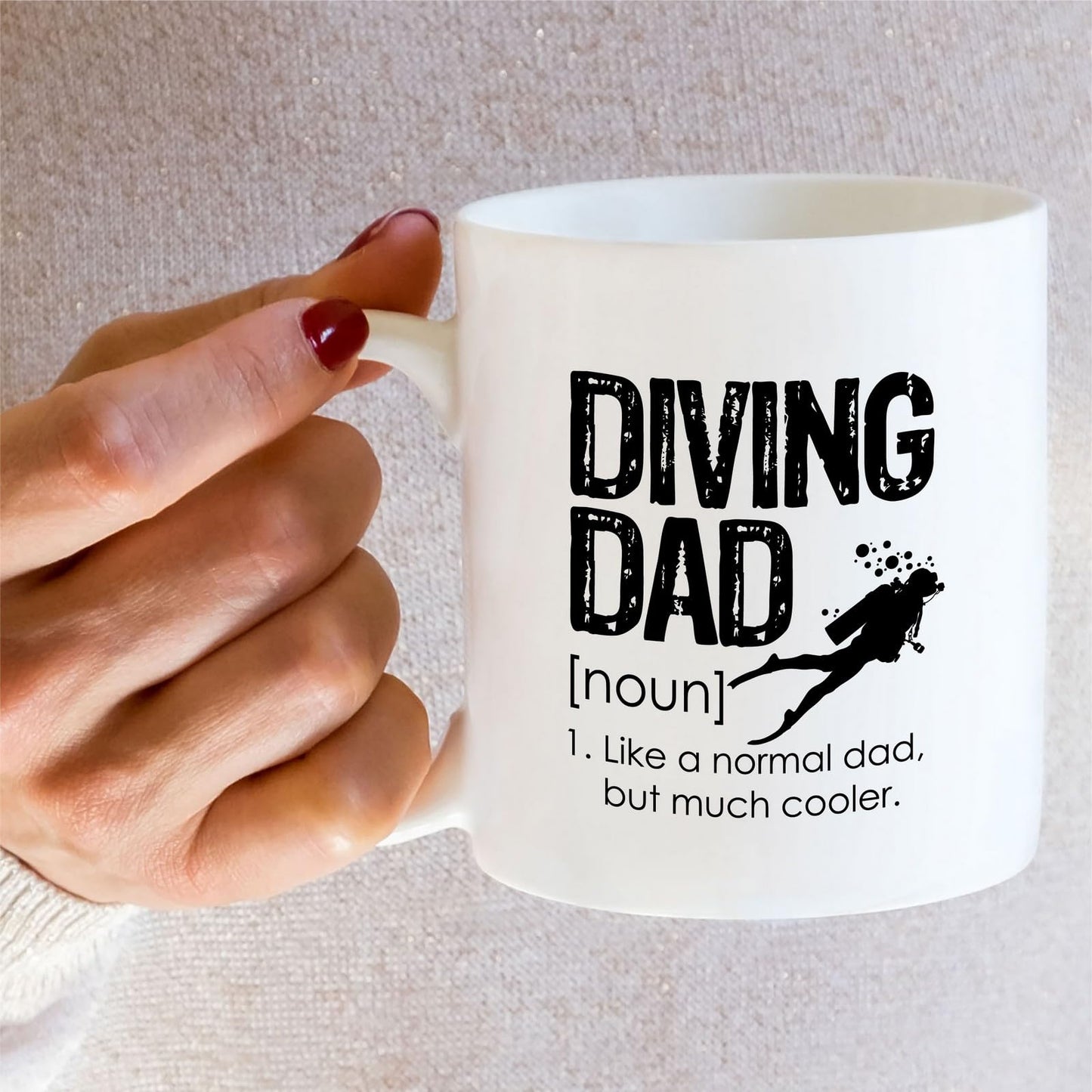 Funny Scuba Diving Dad | Ceramic Coffee Mug | Father's Day Gift | Stylish Printed Design | Tea & Coffee Cup | 11oz