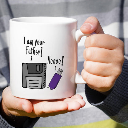 Funny Technical Tech Support IT Computer Geek Floppy Disk USB Drive Coffee Mugs | Ceramic Coffee Mug | Father's Day Gift | Stylish Printed Design | Tea & Coffee Cup | 11oz