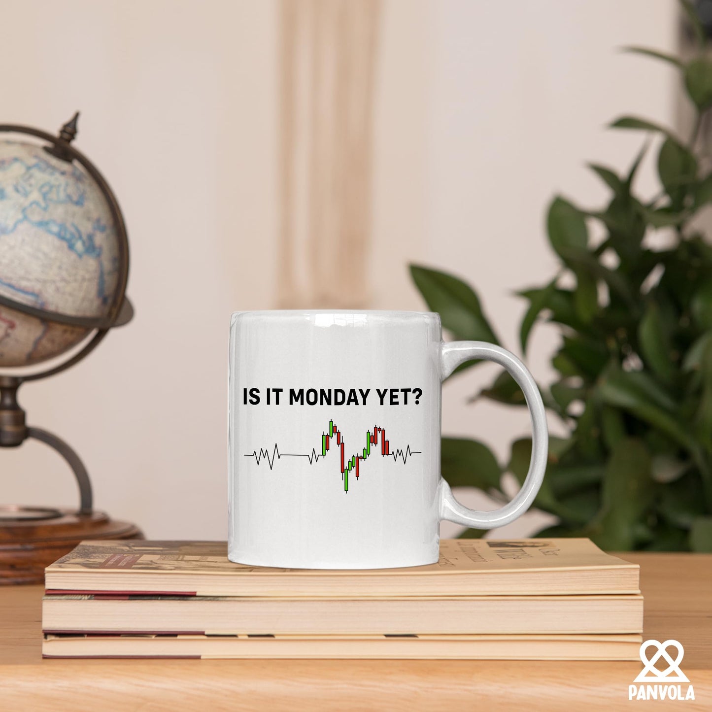 Is it Monday Yet Heartbeat Traders Investor Day Trading Stock Market Novelty Drinkware | Ceramic Coffee Mug | Father's Day Gift | Stylish Printed Design | Tea & Coffee Cup | 11oz