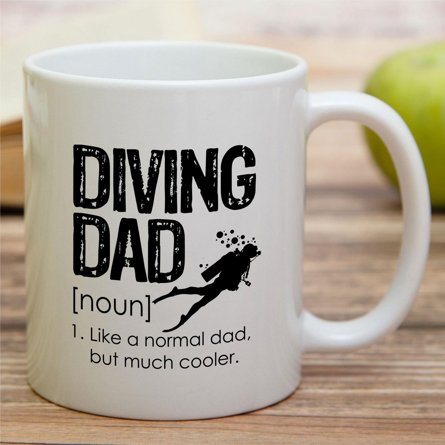 Funny Scuba Diving Dad | Ceramic Coffee Mug | Father's Day Gift | Stylish Printed Design | Tea & Coffee Cup | 11oz