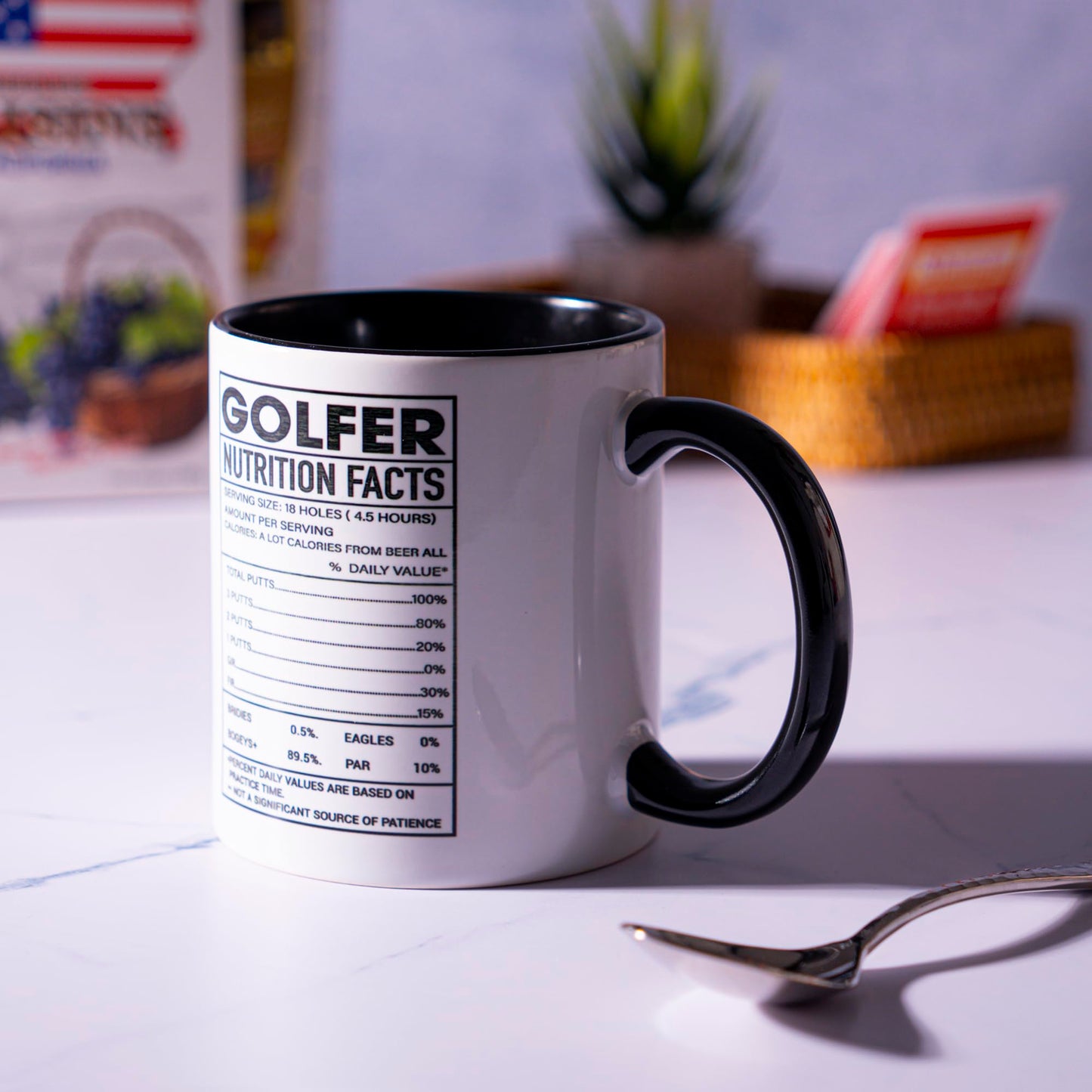 Golf for Dad | Ceramic Coffee Mug | Father's Day Gift | Stylish Printed Design | Tea & Coffee Cup | 11oz | Black Two-Tone Design