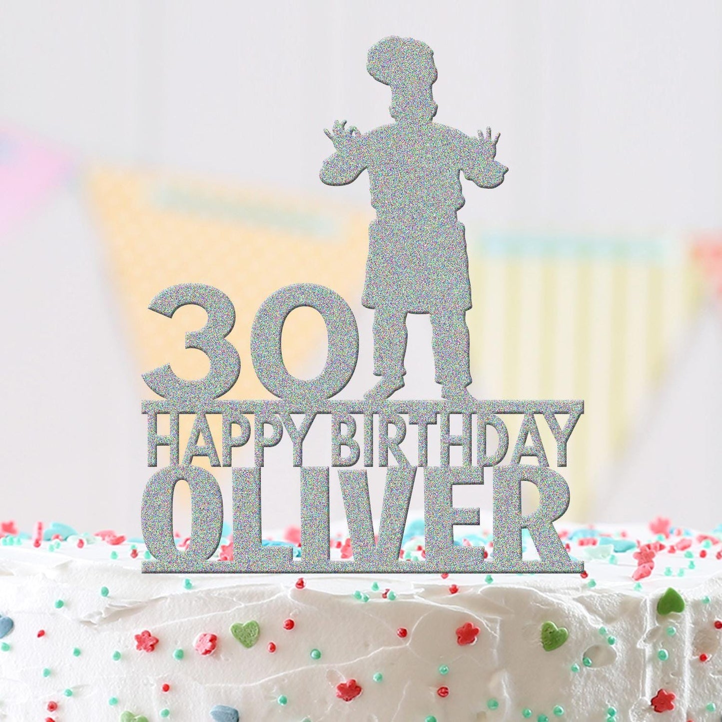 Personalised Acrylic Chef Restaurant Boys Birthday Cake Topper Decoration Gift