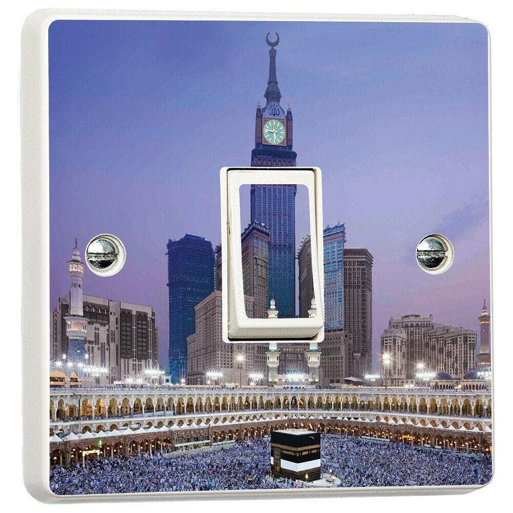 Hajj Makkah Tower 3d Light Switch Sticker Cover Vinyl Skin Wall Decal Decor