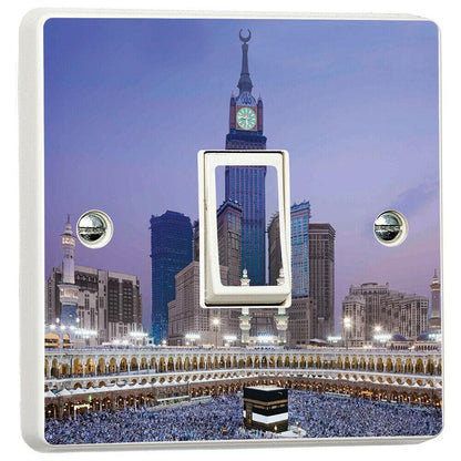 Hajj Makkah Tower 3d Light Switch Sticker Cover Vinyl Skin Wall Decal Decor